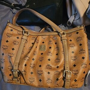MCM Tan 2-way Bag w/original long strap